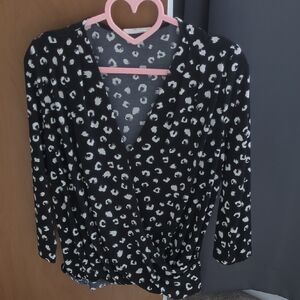 Elegant Black and White Women's Blouse
